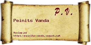 Peinits Vanda névjegykártya